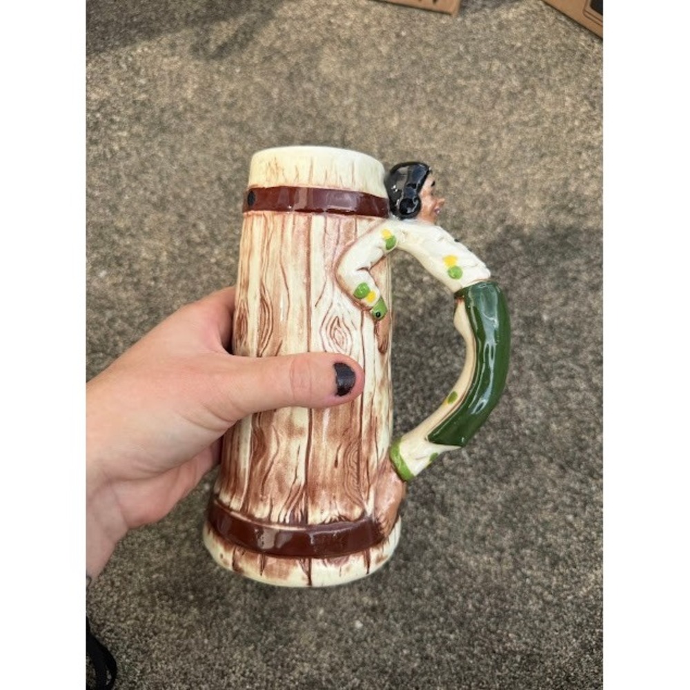 Vintage Kitsch Twin Winton Ceramic Mug Brown Baker Flour Sack Handle California - Picture 7 of 8